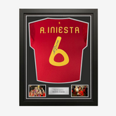 Andrés Iniesta Signed & Framed Spain 2020 Football Shirt
